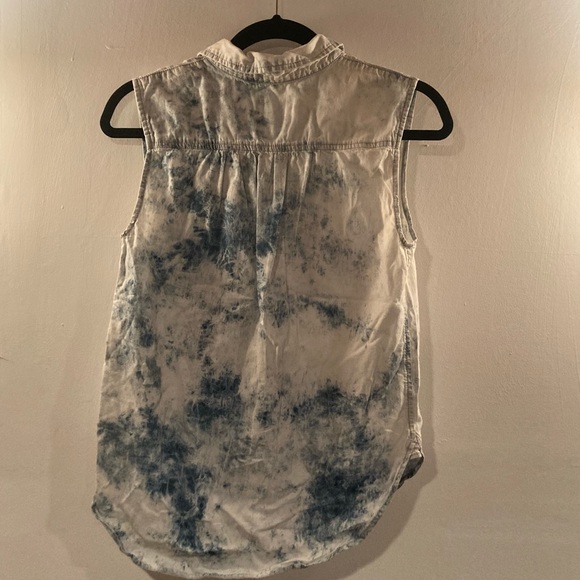 Mudd SMALL sleeveless denim button down acid wash bleached - Picture 4 of 4